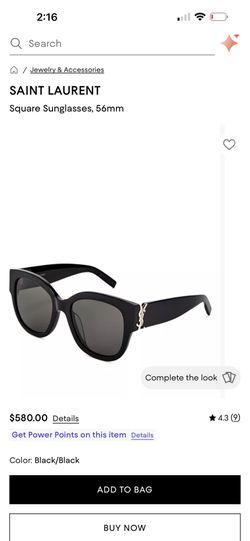 Saint Laurent Square Sunglasses 56mm