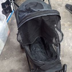 Folding 4-Wheels Dog Stroller Adjustable Canopy Portable Pet Travel Carrier Cart