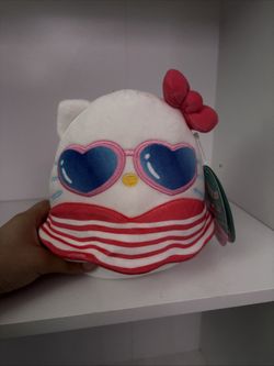 Hello Kitty and Friends Squishmallows 8” Plush Summer Beach Heart Sunglasses