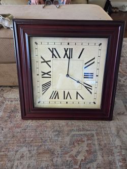 Mahogany square office clock