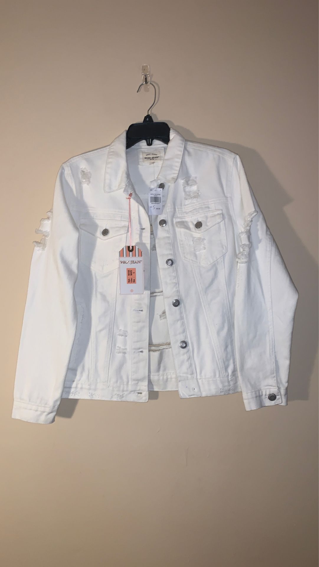 White Distressed Denim Jacket