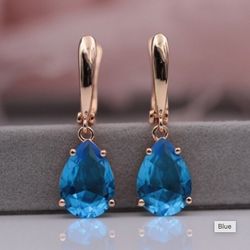 585 Rose Gold Natural Stone Earrings
