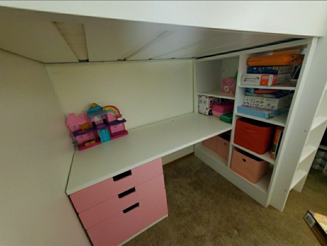 Ikea Loft/ Bunk Bed Frame/ Desk and Storage 