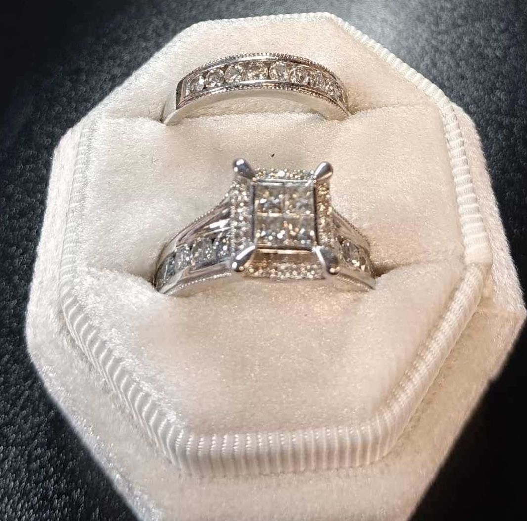 14k Diamond Wedding Set