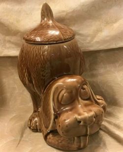 Vintage McCoy Thinking Hound Dog 11” Cookie Jar #0272