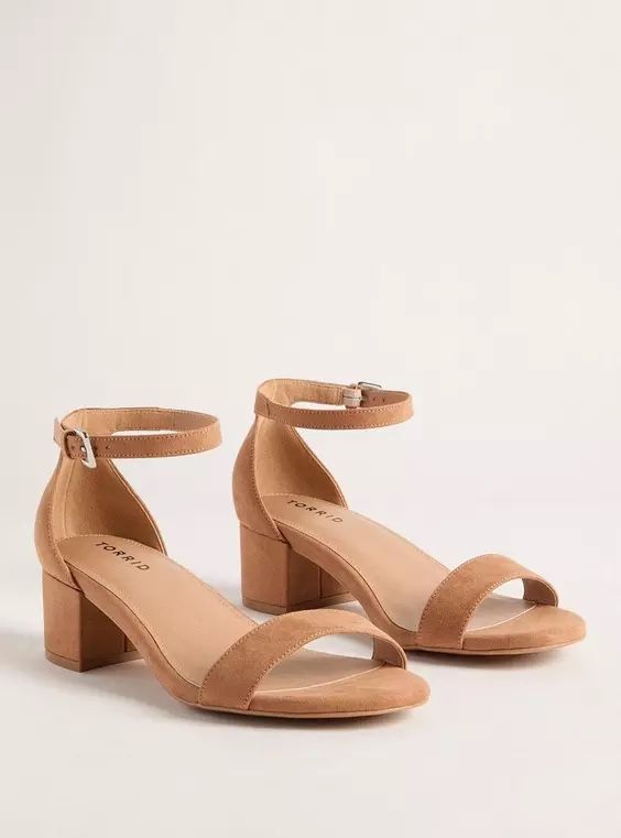 11WW Brown Torrid Ankle Strap Block Heel