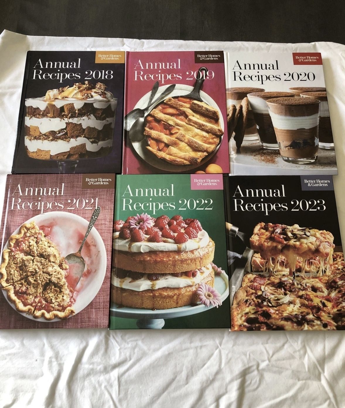 Better Homes And Gardens: Lot Of 6 Annual Recipe Books, 2018-2023, Hardcover
