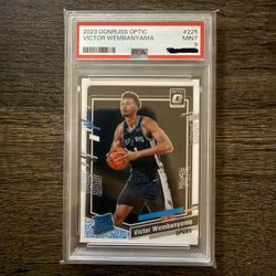 Victor Wembanyama RC 2023 Donruss Optic #225 Rookie Card. PSA Mint 9