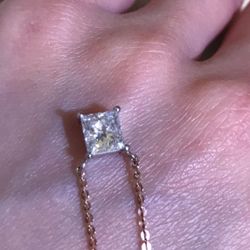 1ct natural Diamond Solitaire Necklce