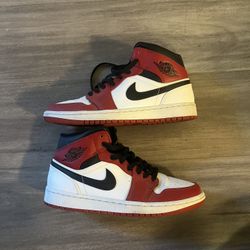 Nike Air Jordan 1 Mid 'Chicago' Red / White / Black Mens U.S. Size 9