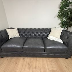 Birch Lane Freddie 95” Genuine Leather Mid-Century Modern Sofa - Delivery Available 