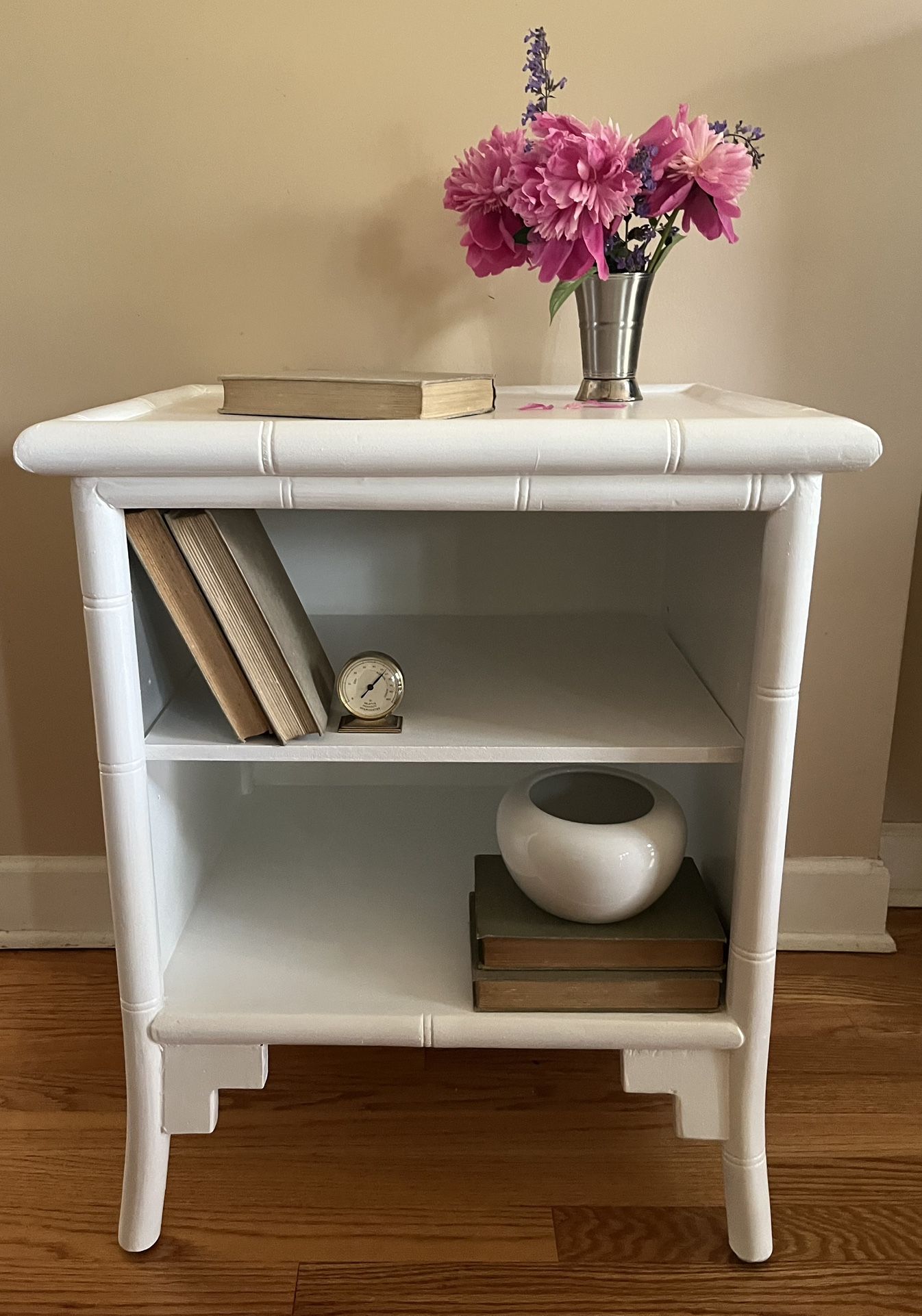 Vintage Faux Bamboo Nightstand/Cabinet