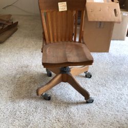 Antique Wooden Swivel Chair