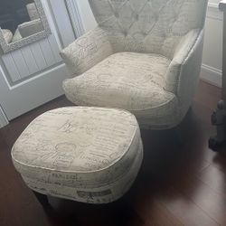 High Back Chair And Ottoman 