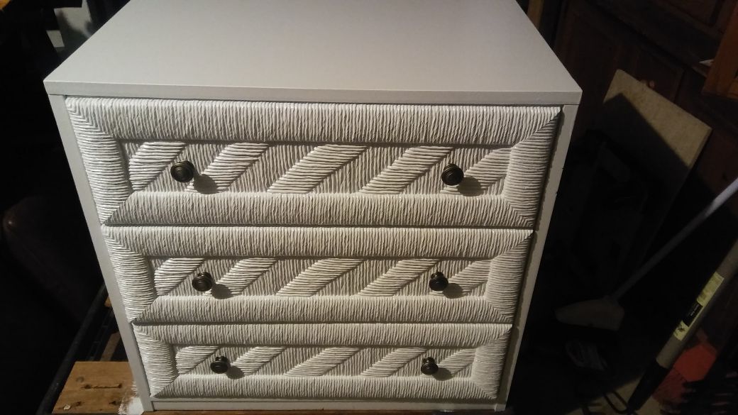 Henry link wonderweve three draw dresser with wicker front