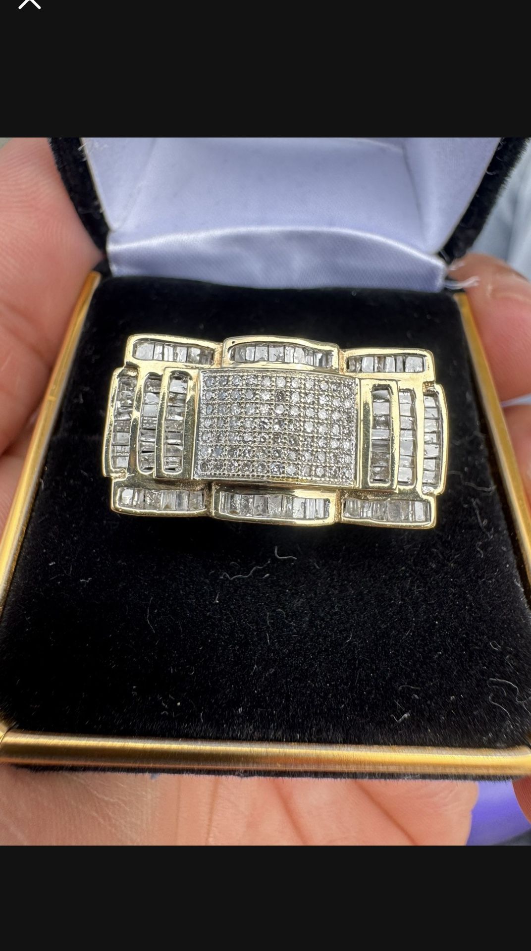 Chunky 10k Gold Diamond Ring