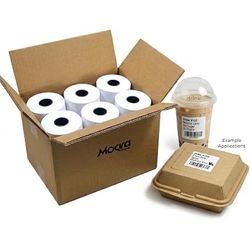Moqra Sticky Thermal Receipt Paper Rolls (40mm) 1 1/2" x 170’, 12 Rolls