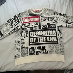 Supreme Newsprint Sweater FW18