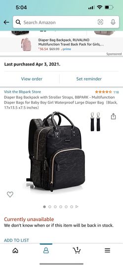 Black Diaper Bag Backpack