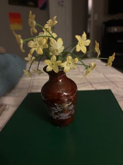 Vintage Ceramic Peacock Bud Vase