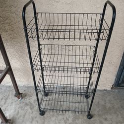 4 Tier Wire Rolling Cart (Used) | Delivered To Your Door 