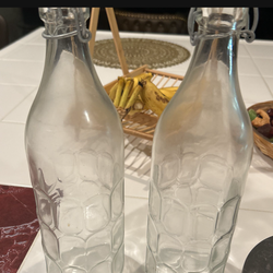 Glass jars with cork