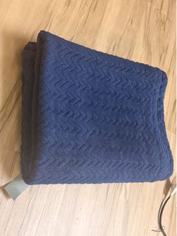Navy Blue Chevron Textured Throw Blanket