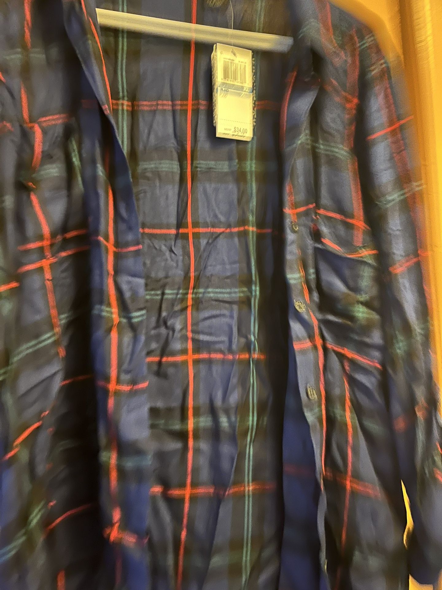 Stoosh Plaid Shirt NWT Size XL 
