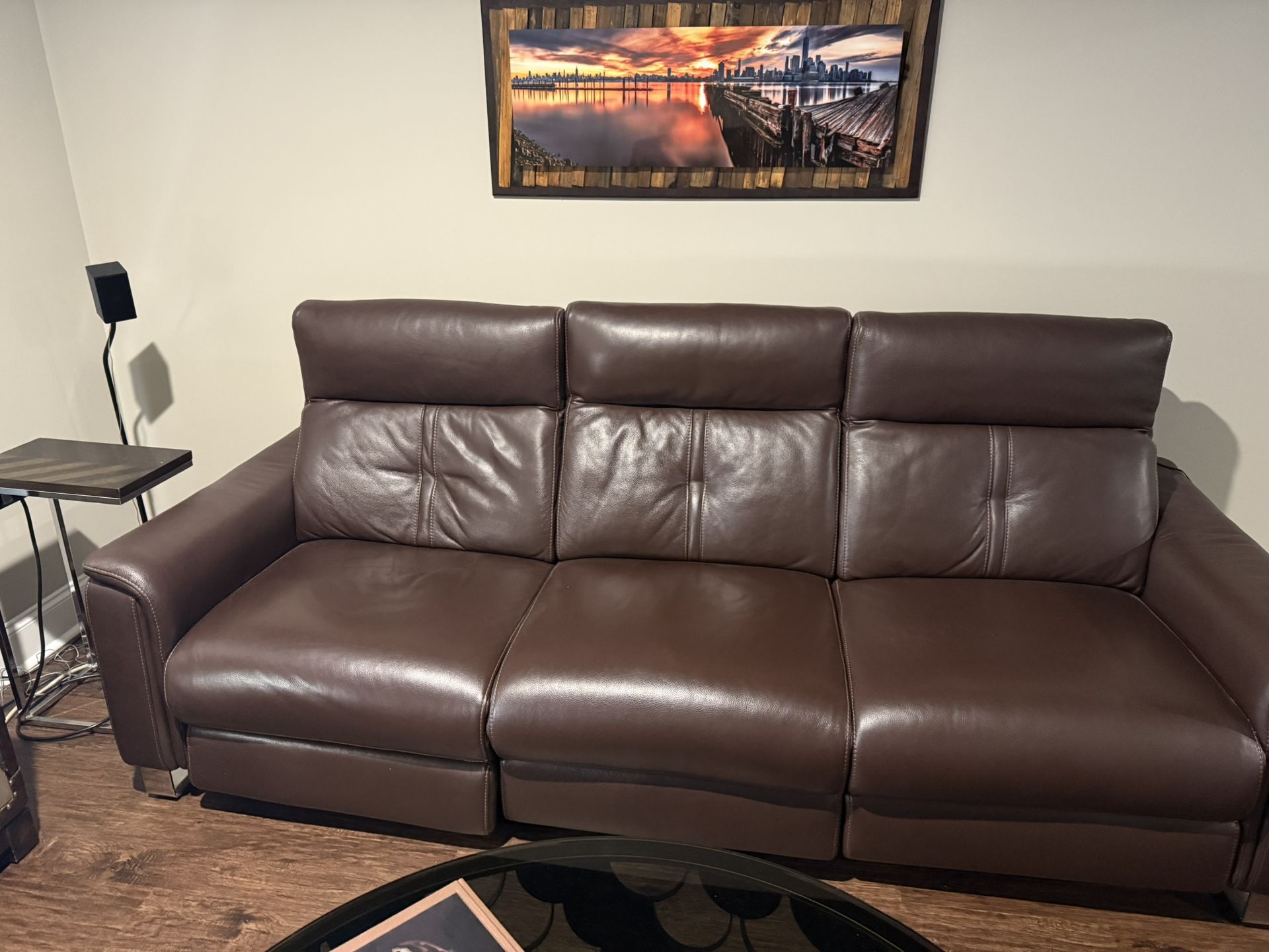 Custom Italian Leather Sofa And Loveseat