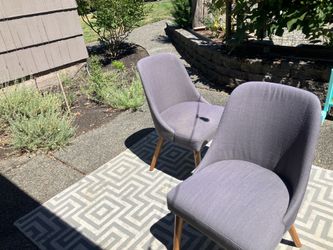 Mid Century Armless Upholstered Dining Chairs (4)