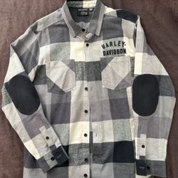 Harley Davidson Thick Flannel Button Up Shirt