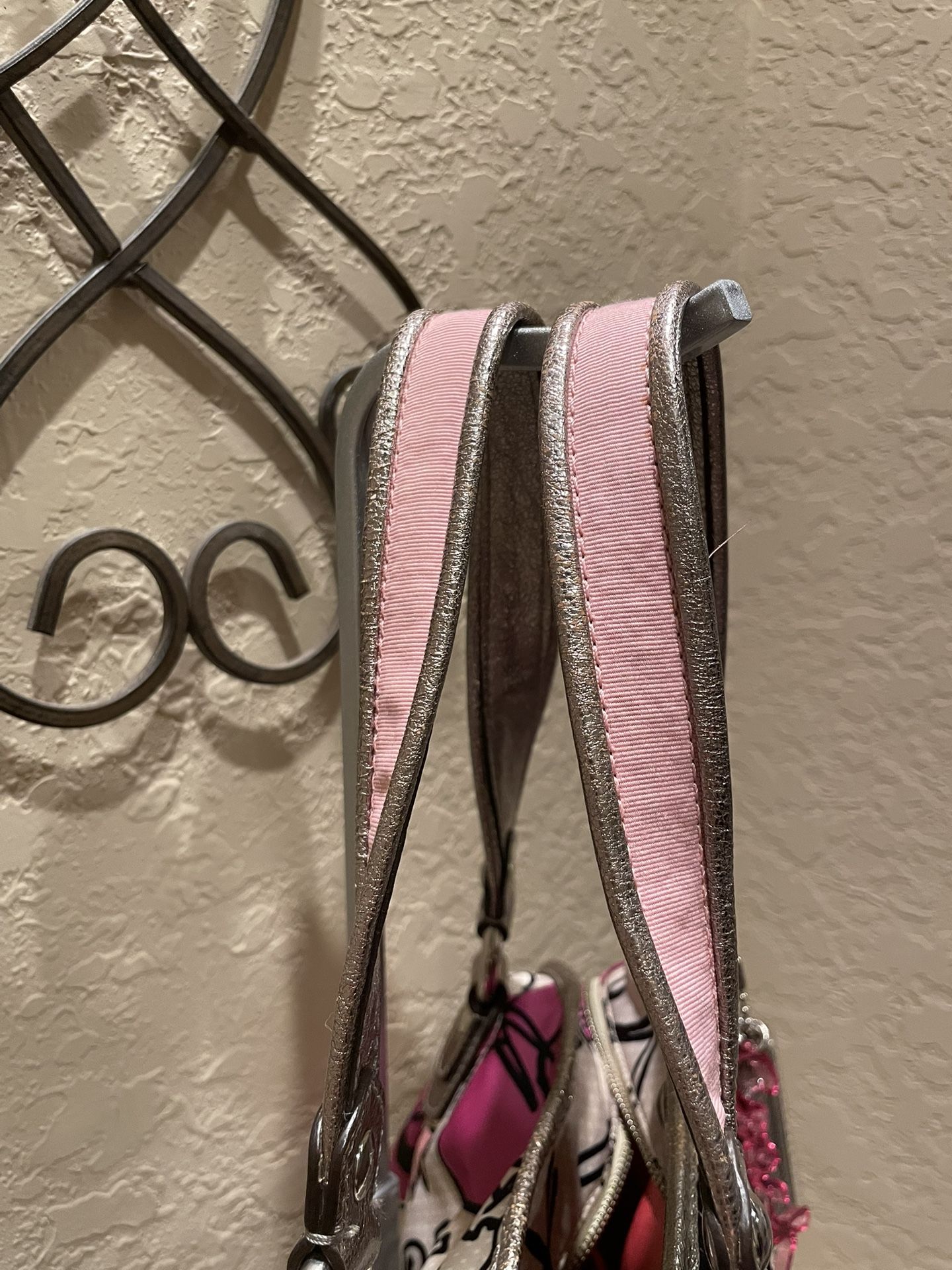 Coach Poppy Satchel Lurex Backpack Pink