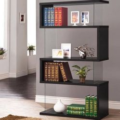 Modern Bookshelf With Glass Panel Sides! SUPER SALE!!