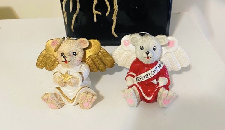 Vintage Claire’s 1996 Angel Bear and Loves Me Loves Me Not"Cupid Angel Bear 1997