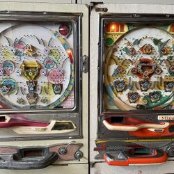 Two Complete And Functional Pachinko Japanese Pinball Machines, Vintage 1970s