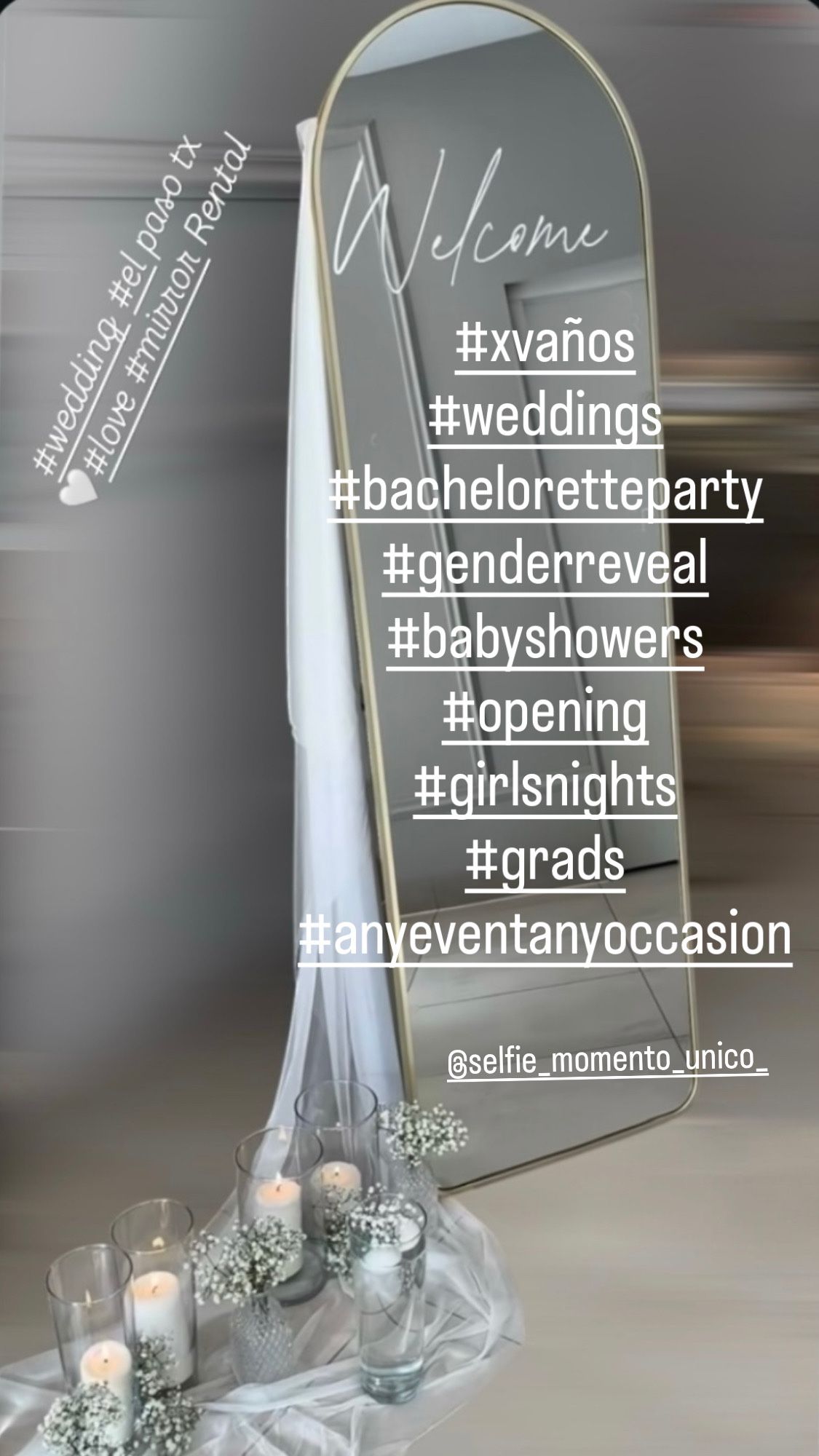 Espejo personalizado con frase a tu gusto para cualquier evento