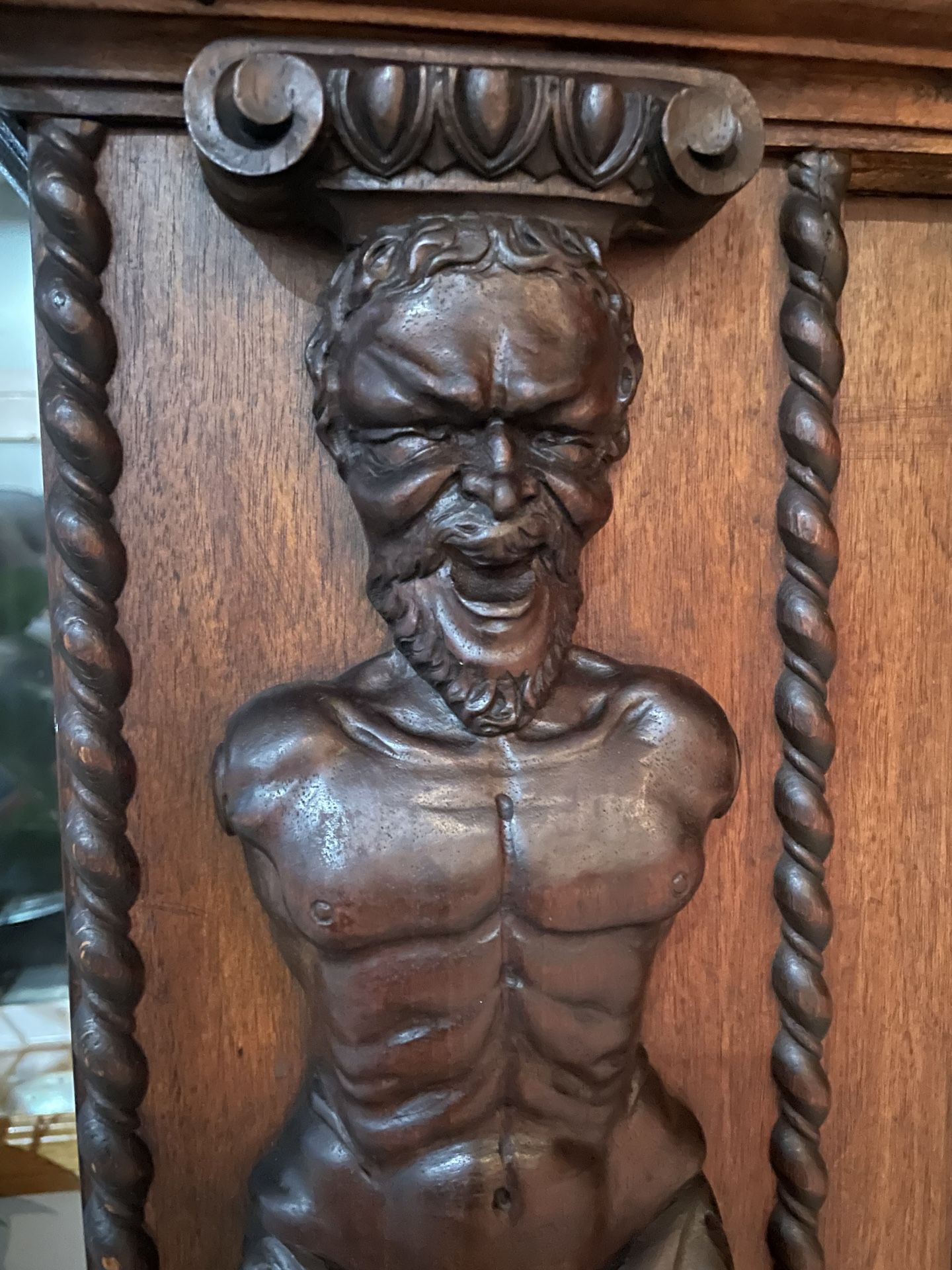 Antique Renaissance Revival Walnut Sideboard β Hand-Carved Italianate Style