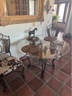 Table and four chairs
