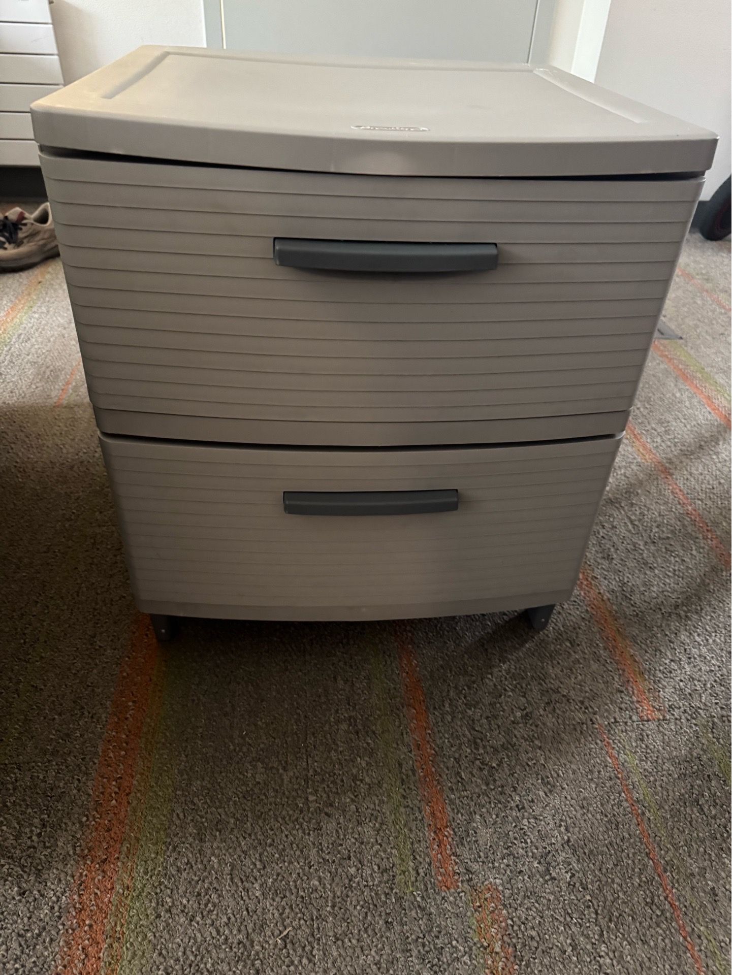 2 Drawer Wide Tower Dark Gray - Brightroom™: Plastic Storage Drawers, Portable Universal Storage