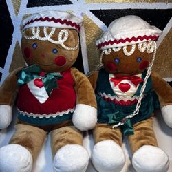 Vintage 1990 Christmas Gingerbread Boy & Girl