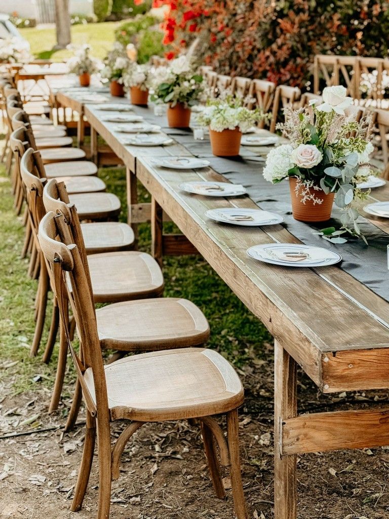 tables and cross back chairs only