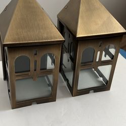 2 Set Of Wall Light Fixture Antique Brass