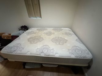 Used Queen Sized Matteress and Flat Steel Frame ( No Headboard)