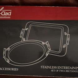 All Clad Set Of 2 Stainless Steel Set Of Serving Platters
