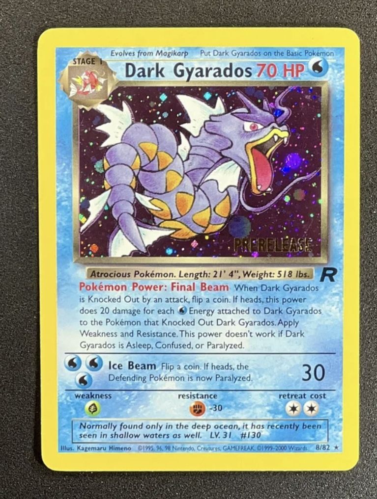 Great Condition Promotion PreRelease Dark Gyrados Pokemon Card