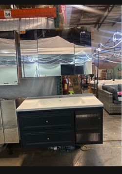 On Sale!! Inbox Combo 40" Floating Wooden Vanity, Medicine Cabinet & Sink