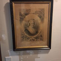 Antique Framed Picture Martha Wshington 
