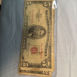 Red Note Five Dollar Bil 