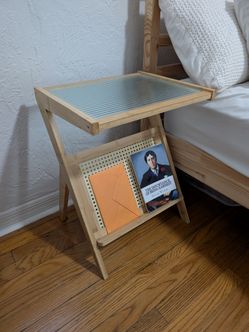 Light Oak Z-shape side tables (2)