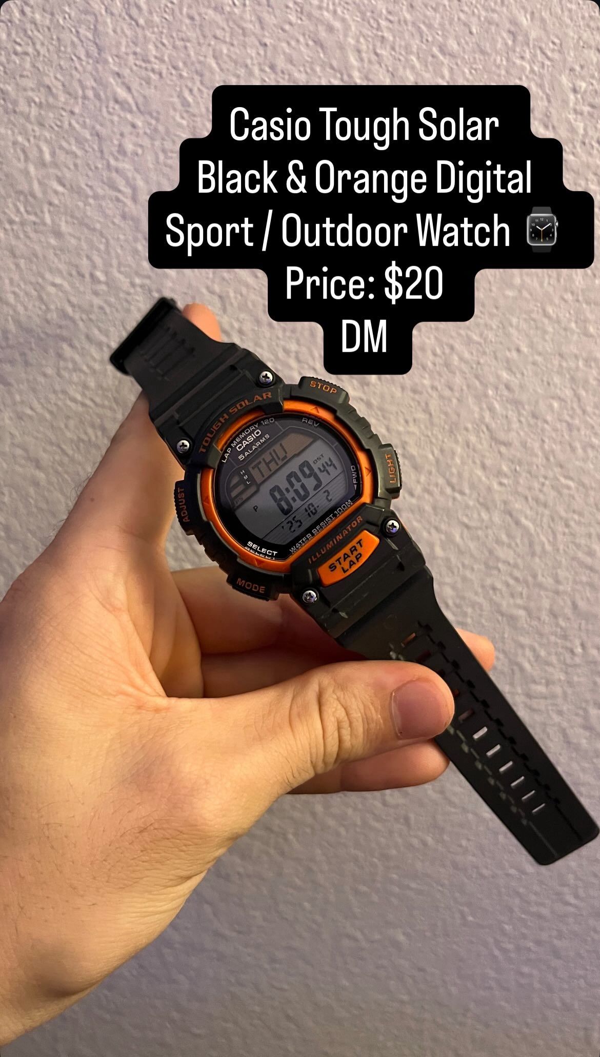 Casio Tough Solar Digital Watch – Black & Orange Sport / Outdoor